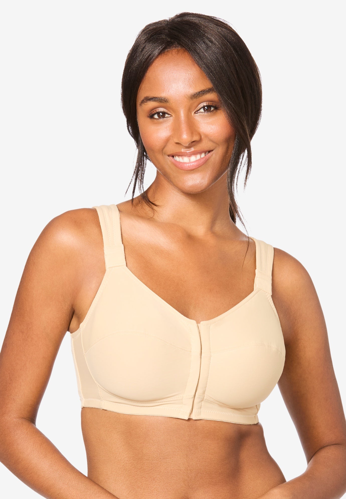 Plus Size Women's Stay Cool Front Close Wireless Posture Bra by Comfort Choice in Nude (Size 50 G)