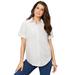 Plus Size Women's Short-Sleeve Kate Big Shirt by Roaman's in White (Size 26 W) Button Down Shirt Blouse