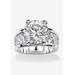 Platinum-Plated Round Engagement Ring Cubic Zirconia (7 cttw TDW) by PalmBeach Jewelry in Platinum (Size 7)