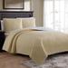 Tristan Quilt Set by American Home Fashion in Straw Yellow (Size FL/QUE)