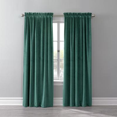 Wide Width BH Studio Velvet Rod-Pocket Panel by BH Studio in Mistletoe Green (Size 50