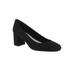 Extra Wide Width Women's Proper Pumps by Easy Street® in Black Super Suede (Size 9 1/2 WW)