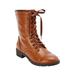 Wide Width Women's The Britta Boot by Comfortview in Cognac (Size 8 1/2 W)