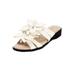 Extra Wide Width Women's The Paula Slip On Sandal by Comfortview in White (Size 8 1/2 WW)