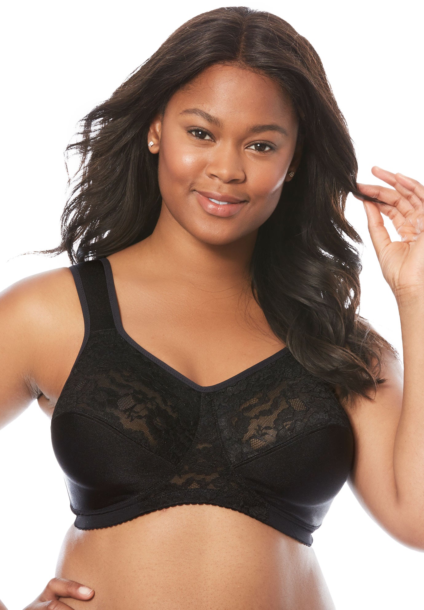 Plus Size Women's Easy Enhancer® Wireless Bra by Comfort Choice in Black (Size 46 DD)
