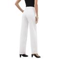 Plus Size Women's Classic Bend Over® Pant by Roaman's in White (Size 16 W) Pull On Slacks