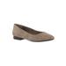 Extra Wide Width Women's Vivien Flat by Bella Vita® in Almond Kid Suede (Size 7 WW)