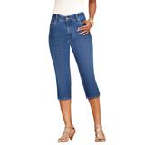 Plus Size Women's Invisible Stretch® Contour Capri Jean by Denim 24/7 in Medium Wash (Size 16 W) Jeans