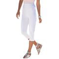 Plus Size Women's Essential Stretch Capri Legging by Roaman's in White (Size 22/24) Activewear Workout Yoga Pants