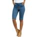 Plus Size Women's Invisible Stretch® Contour Bermuda Short by Denim 24/7 in Medium Wash (Size 20 W)