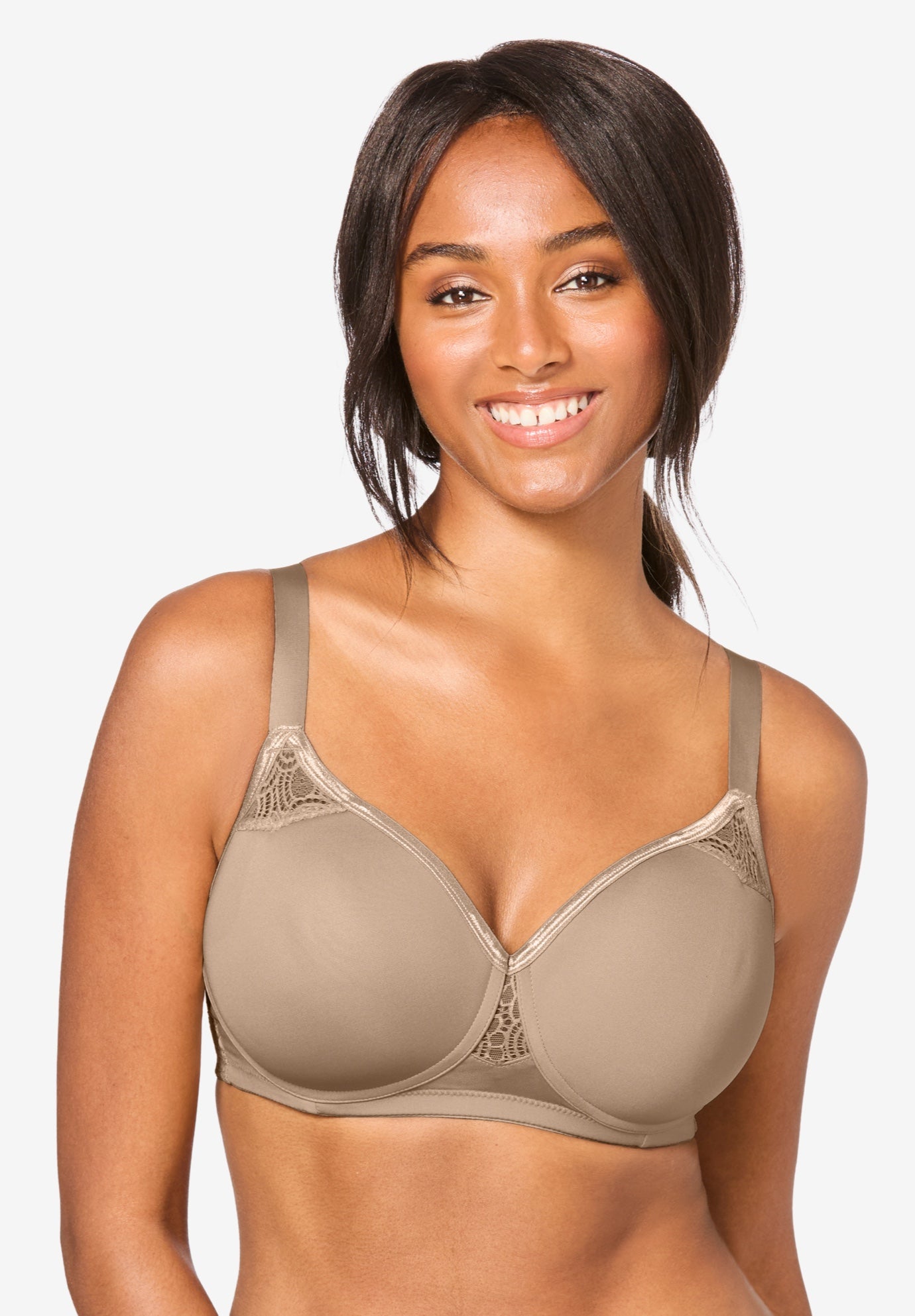 Plus Size Women's Stay-Cool Wireless Wicking T-Shirt Bra by Comfort Choice in Nude (Size 38 G)