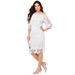 Plus Size Women's Off-The-Shoulder Lace Dress by Roaman's in White (Size 14 W)