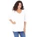 Plus Size Women's Long-Sleeve V-Neck Ultimate Tee by Roaman's in White (Size 26/28) Shirt