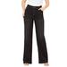 Plus Size Women's Invisible Stretch® Contour Wide-Leg Jean by Denim 24/7 in Black Denim (Size 14 W) Soft Comfortable