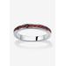 Women's Sterling Silver Simulated Birthstone Stackable Eternity Ring by PalmBeach Jewelry in January (Size 7)