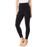 Plus Size Women's Lace-Trim Essential Stretch Legging by Roaman's in Black (Size 30/32) Activewear Workout Yoga Pants