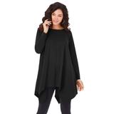 Plus Size Women's Handkerchief Hem Ultimate Tunic by Roaman's in Black (Size 2X) Long Shirt