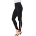 Plus Size Women's Lattice Essential Stretch Legging by Roaman's in Black (Size 12) Activewear Workout Yoga Pants