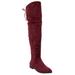 Wide Width Women's The Cameron Wide Calf Boot by Comfortview in Burgundy (Size 10 W)