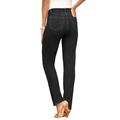 Plus Size Women's Invisible Stretch® Contour Straight-Leg Jean by Denim 24/7 in Black Denim (Size 24 W)