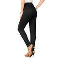 Plus Size Women's Skinny-Leg Comfort Stretch Jean by Denim 24/7 in Black Denim (Size 26 T) Elastic Waist Jegging