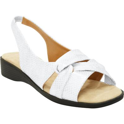Wide Width Women's The Pearl Sandal by Comfortview in White (Size 10 W)