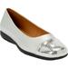 Wide Width Women's The Fay Slip On Flat by Comfortview in Silver (Size 7 1/2 W)