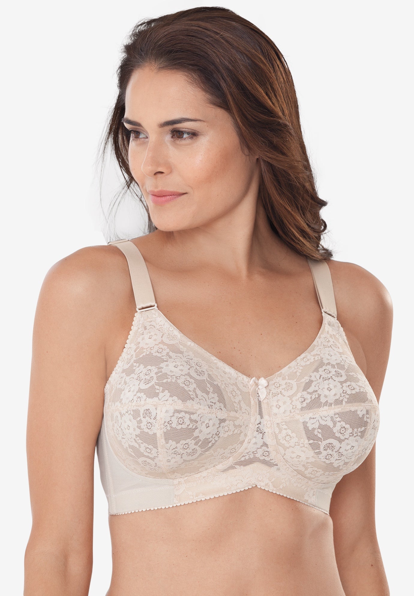 Plus Size Women's Lace Soft Cup Bra by Elila in Nude (Size 44 F)