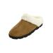 Wide Width Women's The Andy Fur Clog Slipper by Comfortview in Camel (Size XXL W)