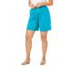 Plus Size Women's Soft Knit Short by Roaman's in Ocean (Size 2X) Pull On Elastic Waist