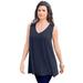 Plus Size Women's Swing Ultimate Tank by Roaman's in Navy (Size 38/40) Top