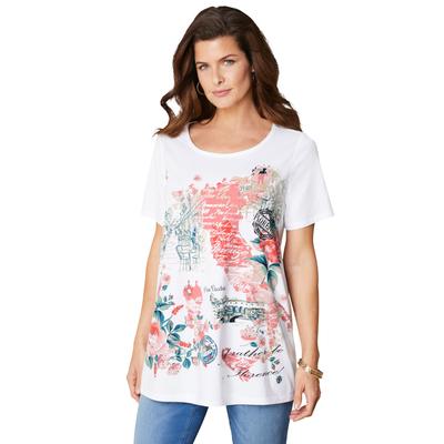Plus Size Women's Travel Graphic Tee by Roaman's in Italian Destination (Size 22/24) Shirt