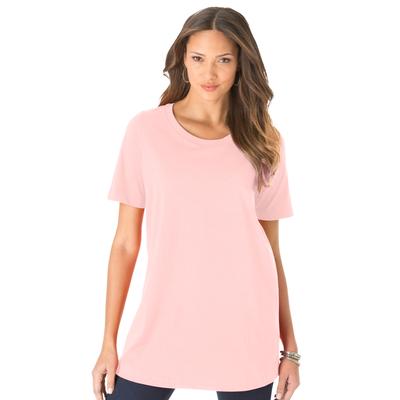 Plus Size Women's Ultimate Crewneck Tee by Roaman's in Soft Blush (Size S) Shirt