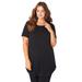 Plus Size Women's Crisscross-Back Ultimate Tunic by Roaman's in Black (Size 12) Long Shirt