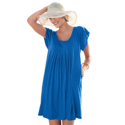 Plus Size Women's Box-Pleat Cover Up by Swim 365 in Dream Blue (Size 18/20) Swimsuit Cover Up