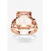 Women's Rose Gold-Plated & Sterling Silver Cocktail Ring by PalmBeach Jewelry in Rose (Size 9)