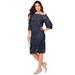 Plus Size Women's Off-The-Shoulder Lace Dress by Roaman's in Navy (Size 14 W)