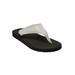 Wide Width Women's The Sylvia Soft Footbed Thong Slip On Sandal by Comfortview in Silver Metallic (Size 8 W)
