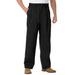 Men's Big & Tall Knockarounds® Full-Elastic Waist Pleated Pants by KingSize in Black (Size 2XL 40)