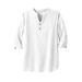 Men's Big & Tall Gauze Mandarin Collar Shirt by KingSize in White (Size 6XL)