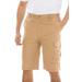 Men's Big & Tall 10" Side Elastic Canyon Cargo Shorts by KingSize in Dark Khaki (Size 36)