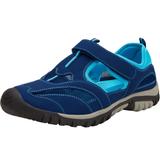 Wide Width Men's Sport Sandal by KingSize in Midnight Navy Electric Turquoise (Size 11 1/2 W)