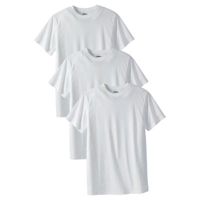 Men's Big & Tall Cotton Crewneck Undershirt 3-Pack by KingSize in White (Size 6XL)