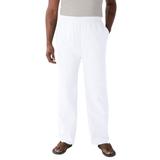 Men's Big & Tall Elastic Waist Gauze Cotton Pants by KS Island in White (Size L)