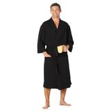 Men's Big & Tall Cotton Jersey Robe by KingSize in Black (Size 5XL/6XL)