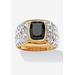 Men's Big & Tall 18K Gold Over Sterling Silver Cubic Zirconia and Onyx Ring by PalmBeach Jewelry in Gold (Size 16)