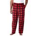 Men's Big & Tall Microfleece Pajama Pants by KingSize in Red Buffalo Plaid (Size XL) Pajama Bottoms