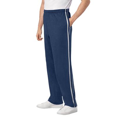 Men's Big & Tall Striped Lightweight Sweatpants by KingSize in Navy (Size 3XL)