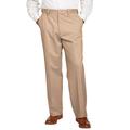 Men's Big & Tall Relaxed Fit Wrinkle-Free Expandable Waist Plain Front Pants by KingSize in Dark Khaki (Size 66 38)