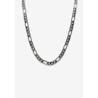 Men's Big & Tall Black Figaro-Link Necklace by PalmBeach Jewelry in Black